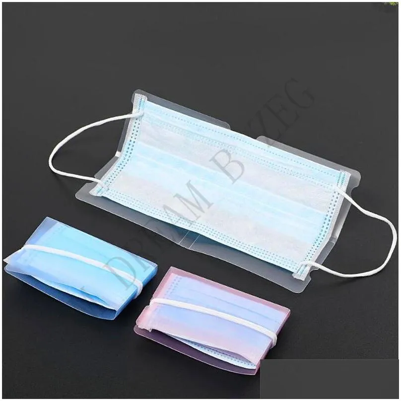 foldable mask holder mouthmuffle organizer reusable face masks storager clip holder dustproof plastic temporary folder portable face