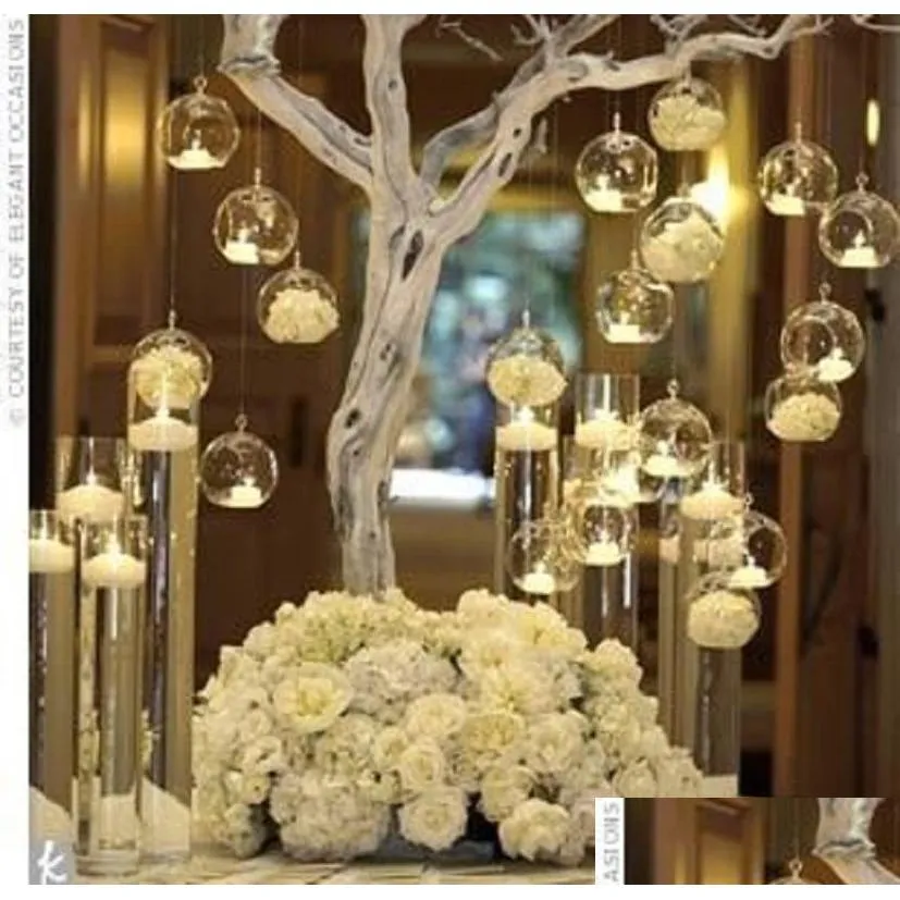 candle holders 12pcs brand hanging tealight holder glass globes terrarium wedding candlestick vase home el bar decor