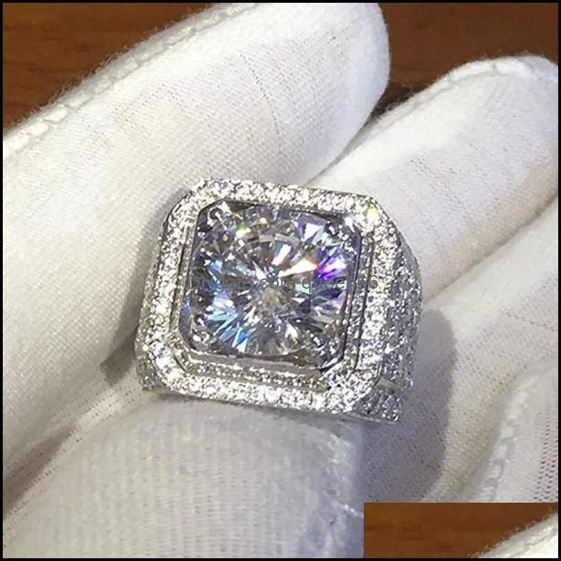 hot european and american fashion rings new aggressive mens diamond ring full diamond micro set ring hot fashion ring 756 q2