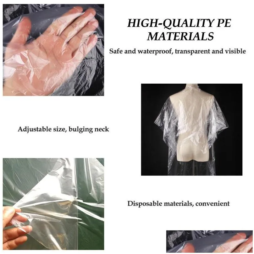 disposable aprons hair dye cape durable pe waterproof apron hair salon haircut emu transparent hairdressing cloth