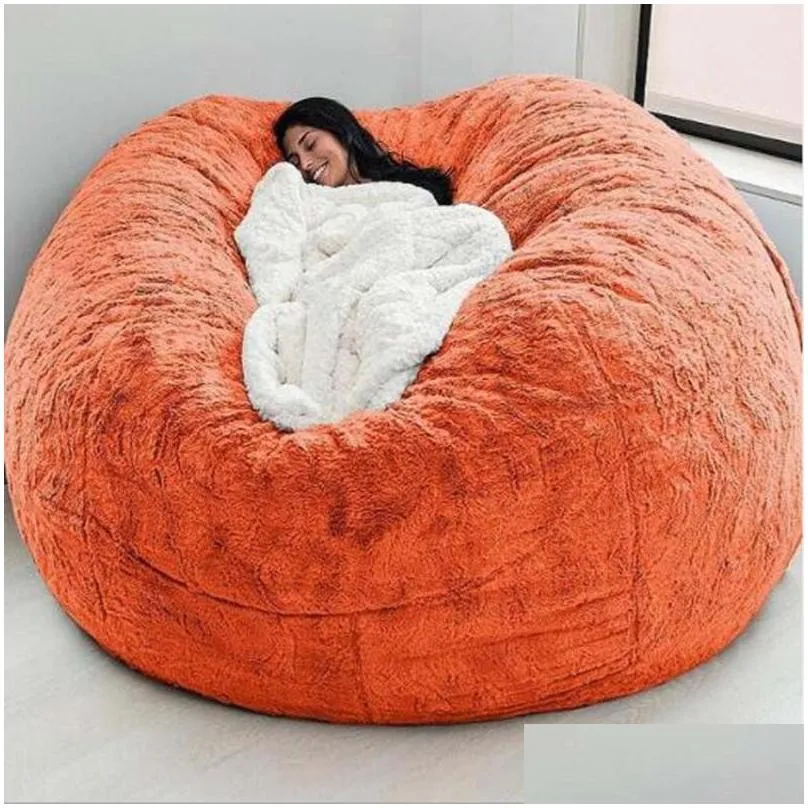 chair covers 135150cm  fur bean bag cover big round soft fluffy faux beanbag lazy sofachair