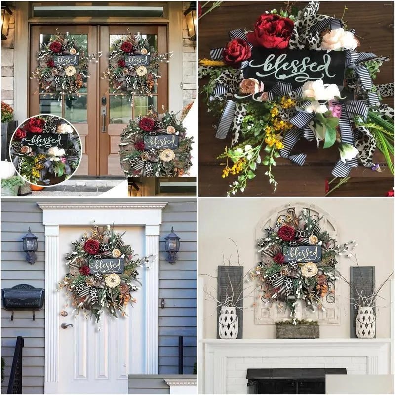 decorative flowers diy dollhouse decor wreaths christmas wreath decorations xmas tree garden home decoration craft micro