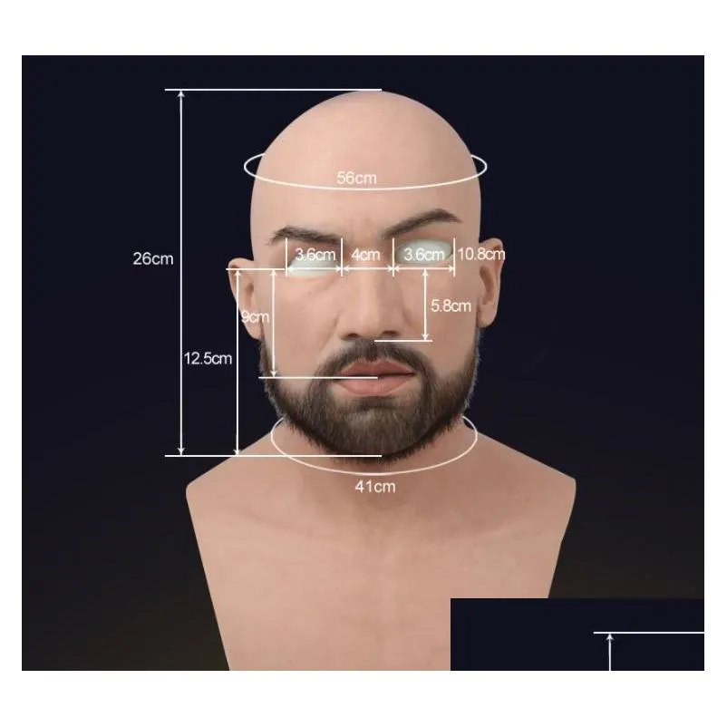 male latex realistic adult silicone full face masks for man cosplay party mask fetish real skin