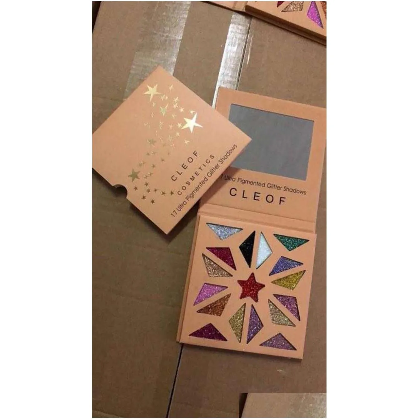 Cleof Glitter Eyeshadow Palette, 17 Highly Pigmented Shades, Drop