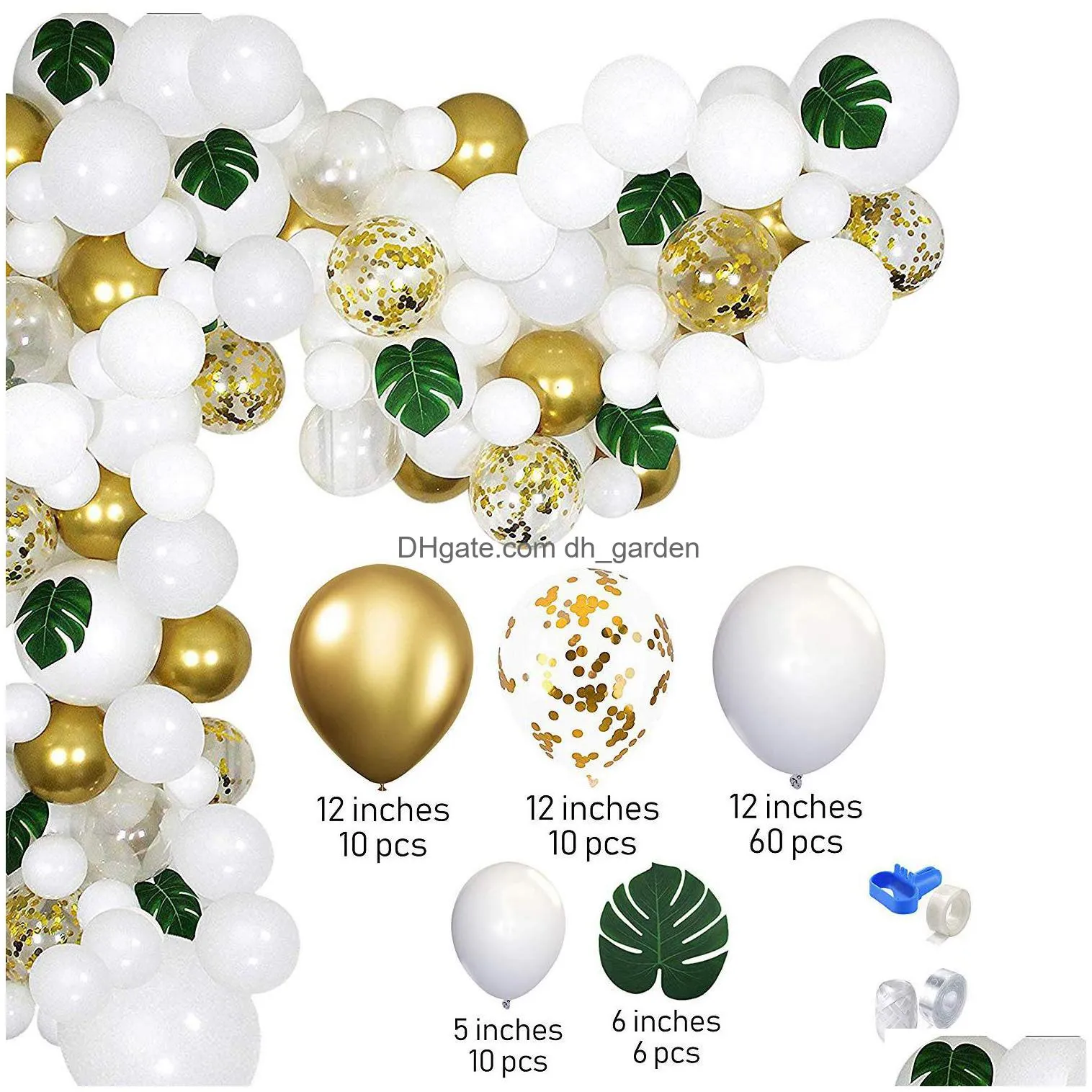 christmas party supplies white gold party theme balloon garland suit hawaiian