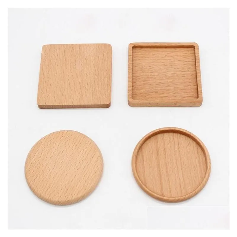 tea coffee cup pad square round durable drinking cup mat placemats decor home table heat resistant wood coasters