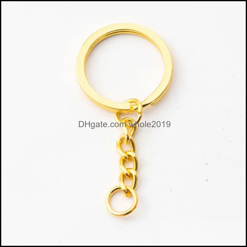 25mm 30mm metal gold plated key rings holder keychains fit handmade toy pendant jewelry fashion accessories