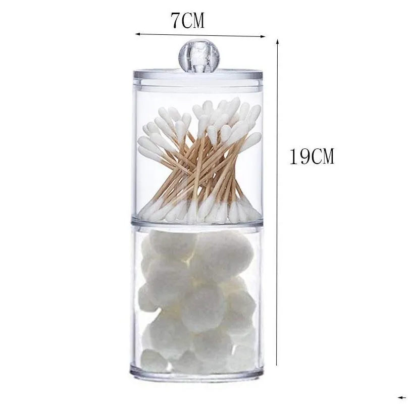 storage bags acrylic cosmetic organizer cotton swabs qtip box container makeup pad jewelry holder candy