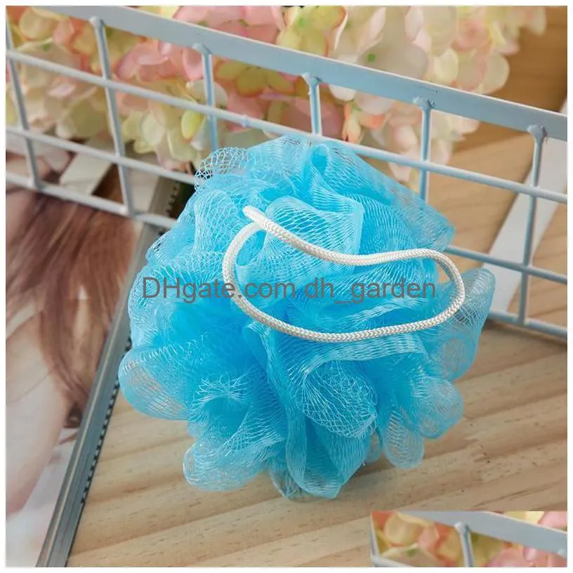 hot pure color bath ball bath net comfortable multi bubble bath flower massage cleanser bathroom products 150pcs t500494