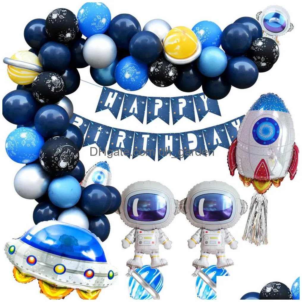 christmas party supplies astronaut themed birthday decoration props boy astronaut poster balloon package