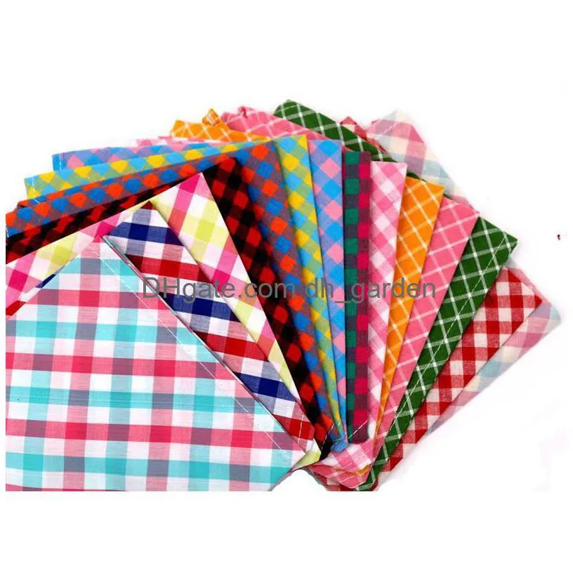 pet dog bandana small large dog bibs scarf washable cozy cotton plaid printing puppy kerchief bow tie pet grooming accessories