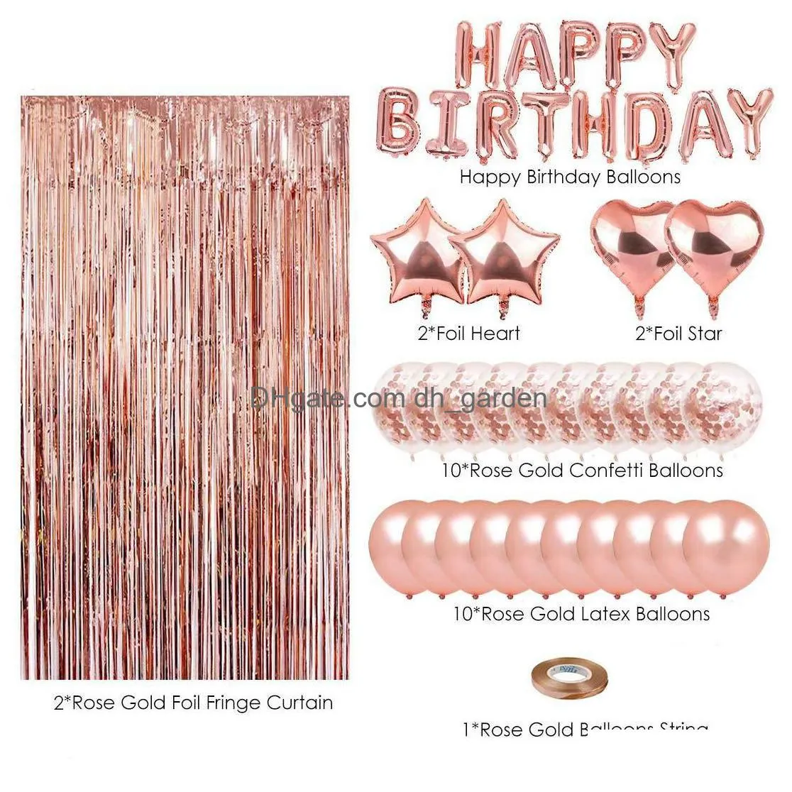 christmas party supplies rose gold balloon decoration set birthday party
