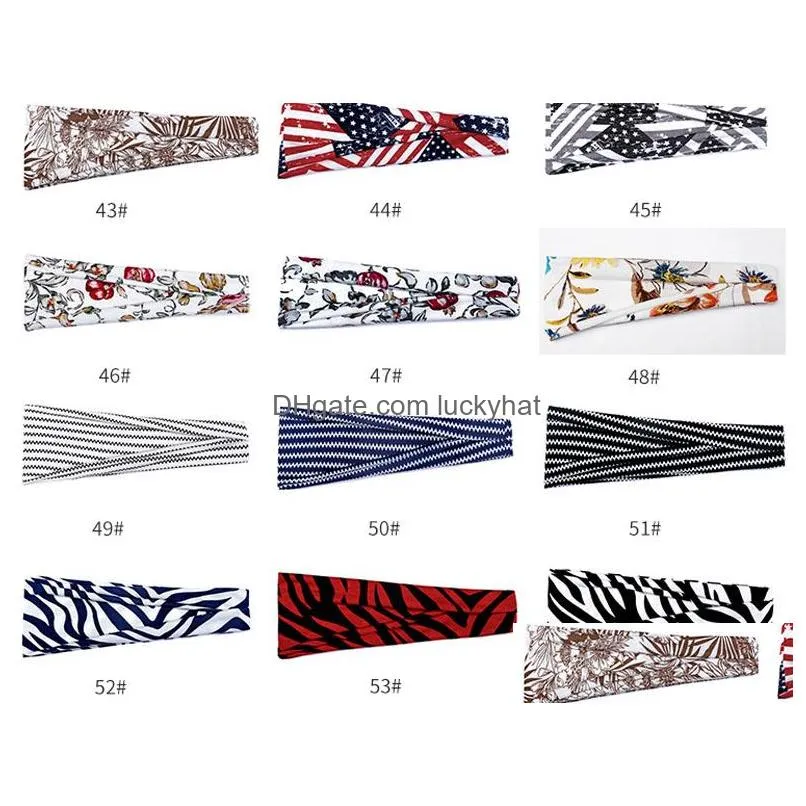 womens florals sports headband absorption band antisweat ladies wide brimmed headband 64 colors