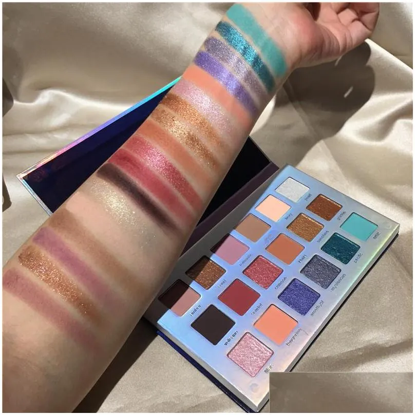 beauty glazed mysterious planet 18 color eyeshadow palette diamond highlighter glitter coloris makeup eye shadow palettes