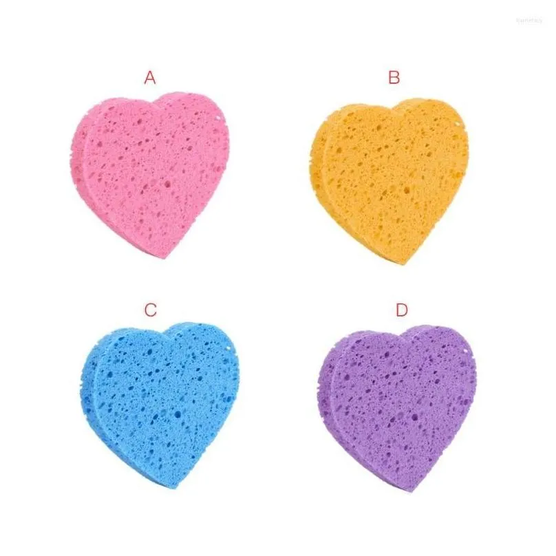 makeup sponges 10pcs face heartshaped remover tools natural sponge cellulose compress cosmetic puff facial washing