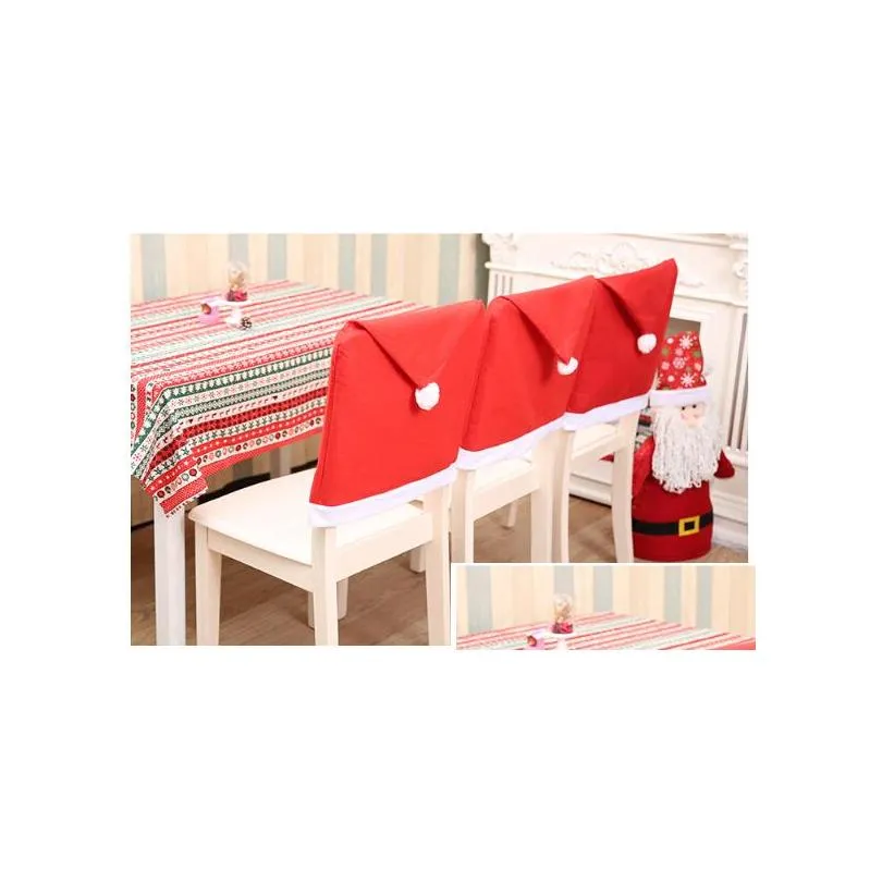 santa claus hat chair covers christmas chair back cover xmas decoration for wedding