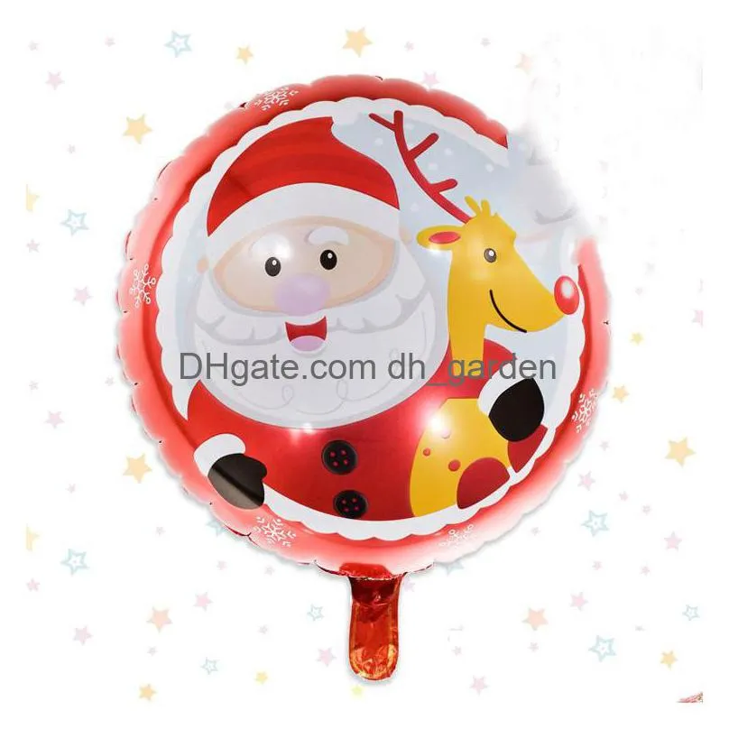 new 18 inch round ball party supplies cartoon christmas aluminum film balloon santa claus snowman elk festival party decoration