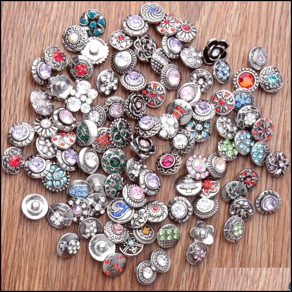 mixed styles components vintage noosa chunks 12mm snap buttons for snap button necklace bracelet jewelry accessories