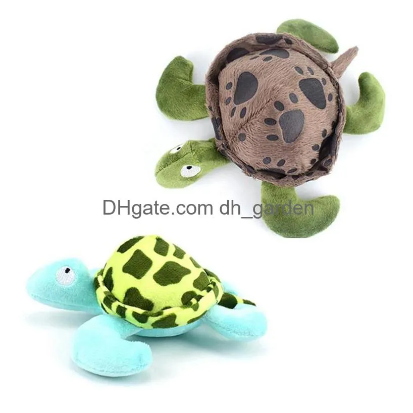 pet dog tortoise chew toy fun clean biteproof plush turtle figurine bitesounding dogs toys pet supplies