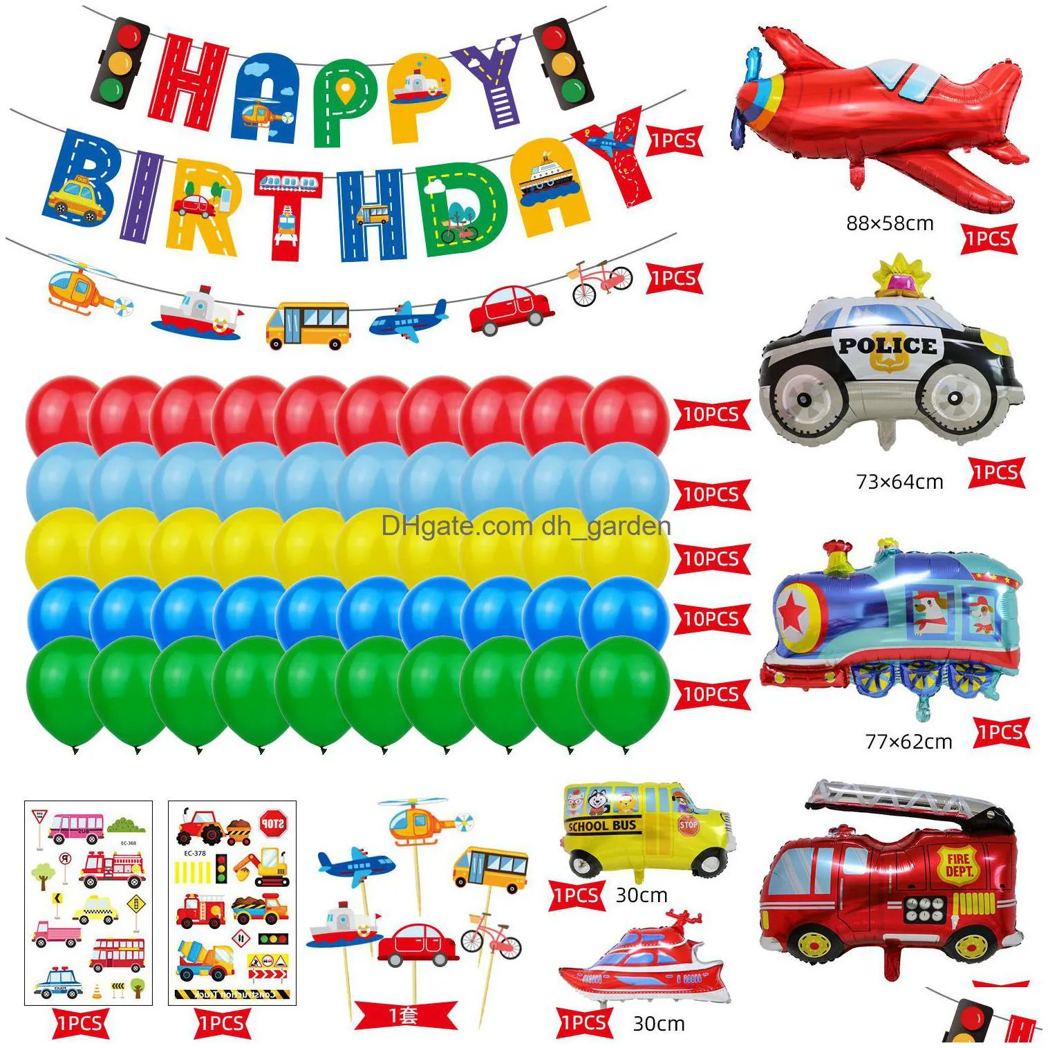 christmas party supplies transportation theme party decoration airplane ship flag aluminum membrane balloon sticker childrens birthday