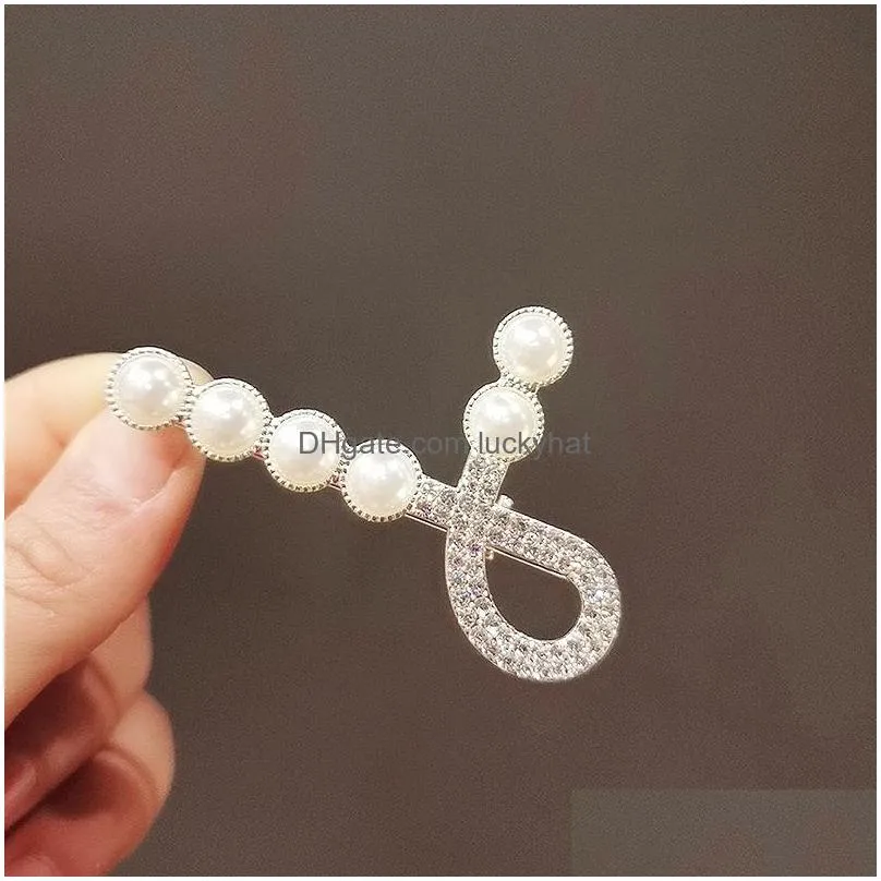 fashion jewelry sweet notes hairpin side hair clip faux pearl rhinestone duck beak barrette girls women hair accessories