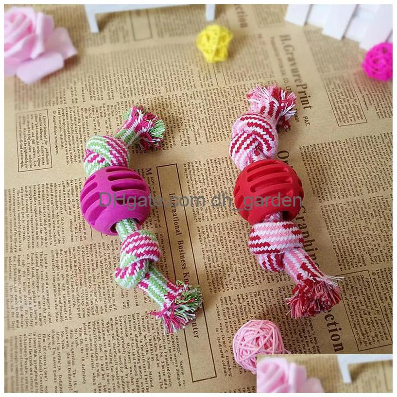 pet dog rope chew toys bone ball shape animal pets playing knot toy cotton teeth cleaning toys for small dog 4 colors