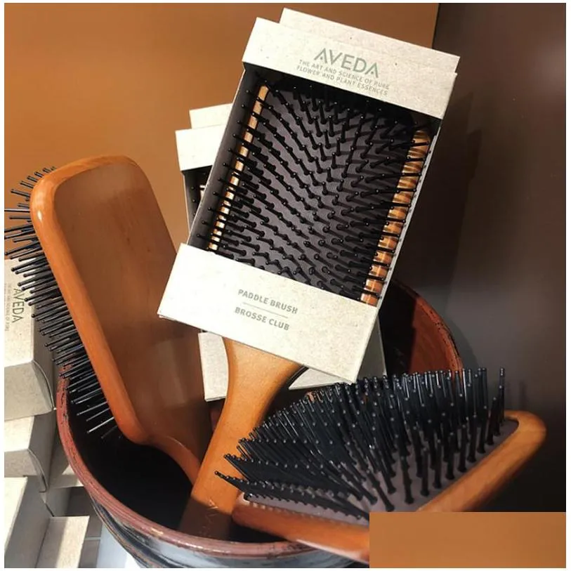 dropshipping a top quality aveda paddle brush brosse club massage hairbrush comb prevent trichomadesis hair sac massager