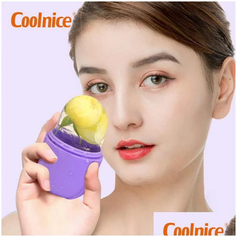 capsule ice roller face massager cube tray reusable silicone facial contouring ball skin care makeup beauty lifting contouring tool