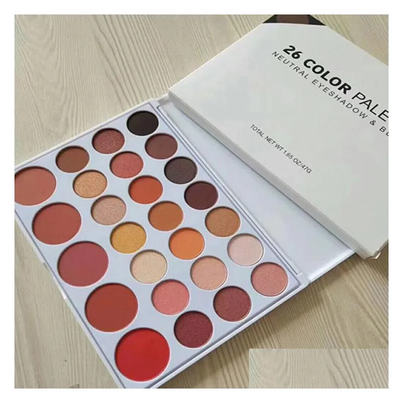 dropshipping new arrival in stock neutral eyeshadow blush 26 colors palette matte shadows cosmetics with gift