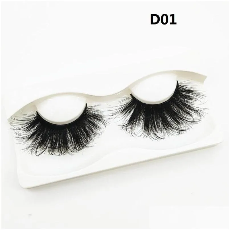 1 pair 25mm 8d mink hair false eyelashes multilayered crisscross thick eyelashes natural soft wispies fluffy lashes eye makeup