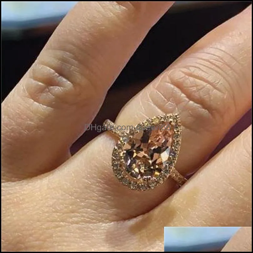 luxury womens wedding rings fashion gemstone engagement rings for women jewelry simulated diamond ring for wedding 884 q2