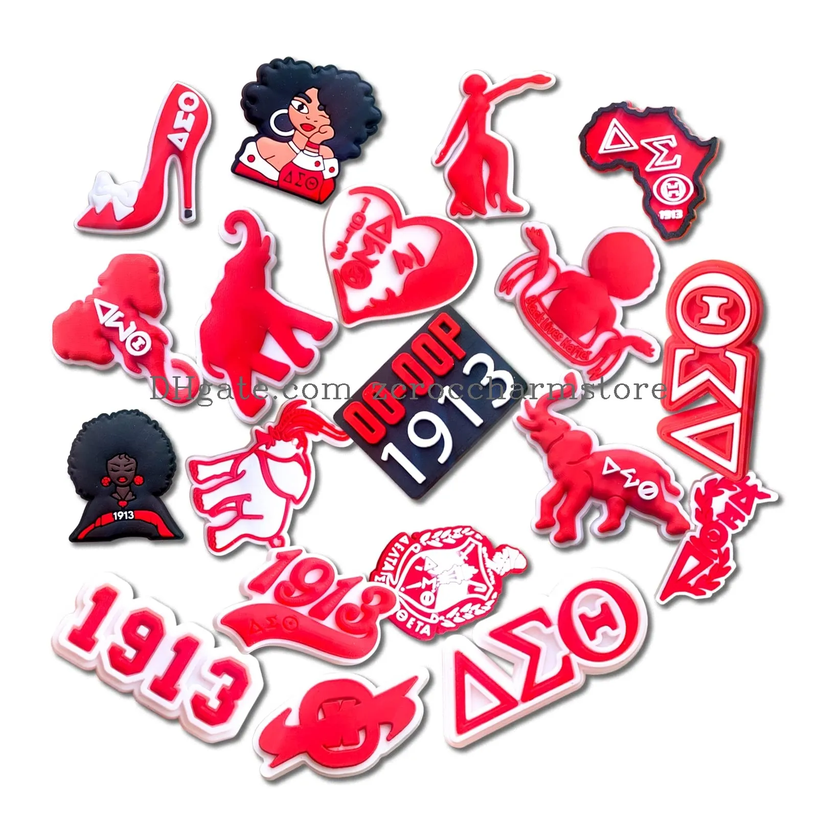  aka zeta phi beta shoe charms for clog decoration delta sigma theta sorority charms accessories for girls women party favor 19