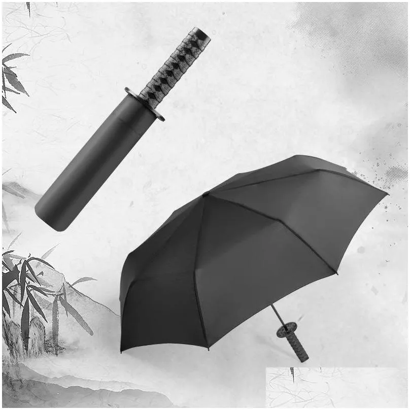 umbrellas japanese folding mens umbrella rain women samurai sword knife windproof creative female male car large parasol
