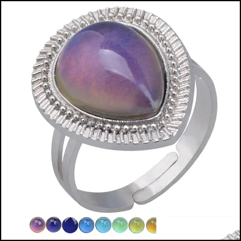 hot selling fashion charm warm mood color changing ring adjustable 811 q2