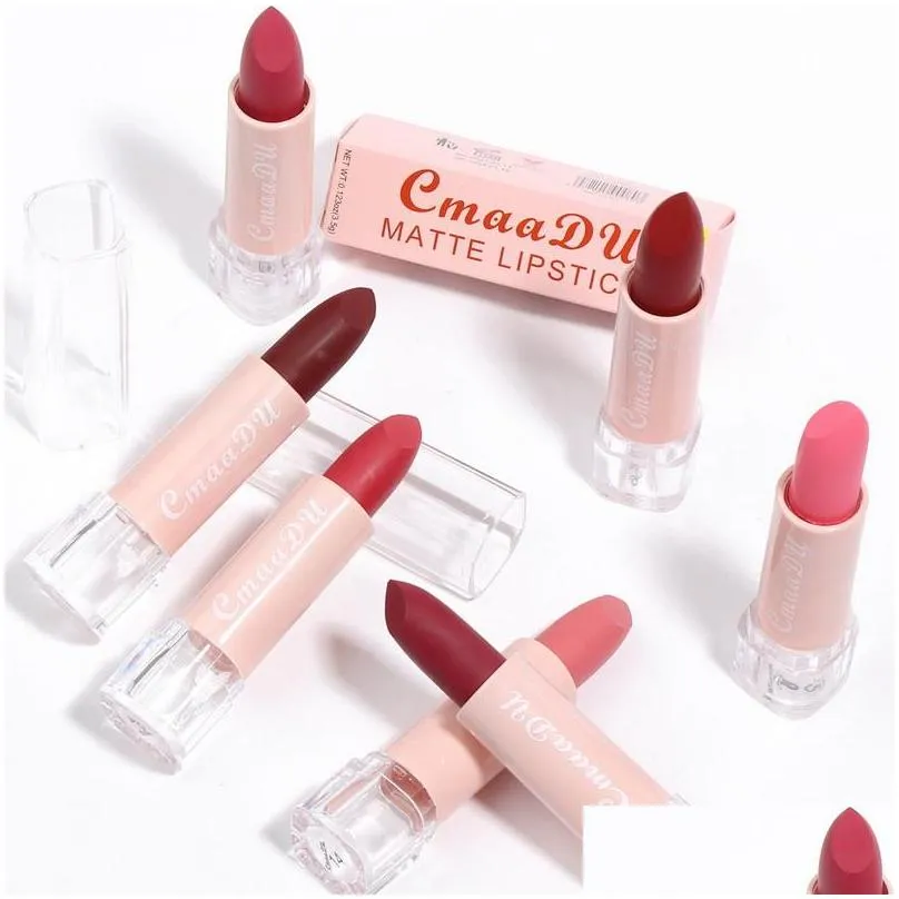 cmaadu lipstick 15 colors matte lip stick waterproof easy to wear nutritious make up lipsticks