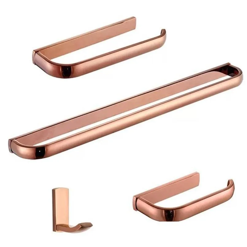 luxury rose gold bathroom accessories brass paper holder towel bar robe ring bath hardware sets accessory set