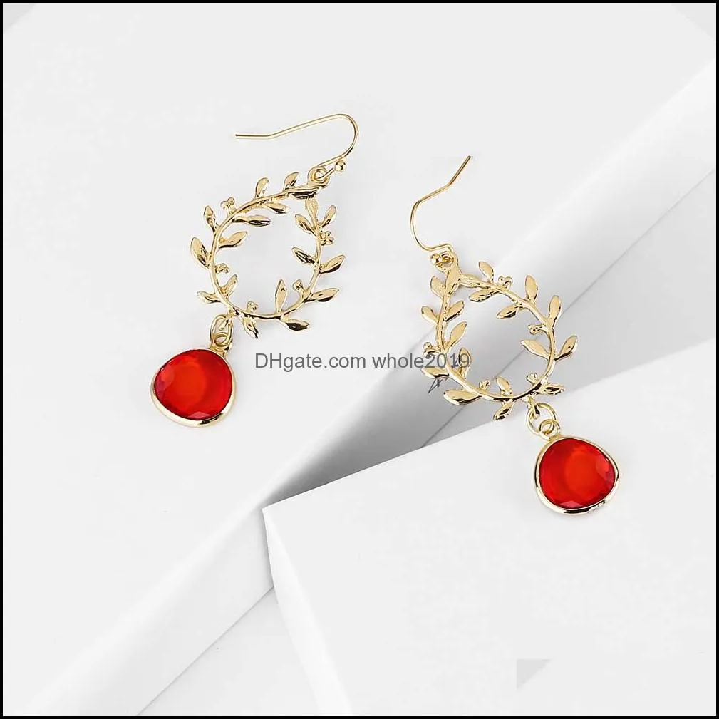 new fashion olive leaf dangle earring for women gold plating tree branches hook earring fashion wedding jewelry gift 2019