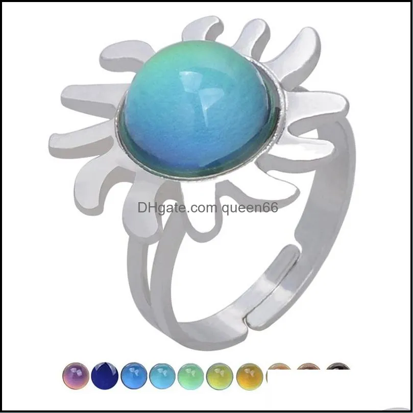 hot selling fashion charm warm mood color changing ring adjustable 811 q2