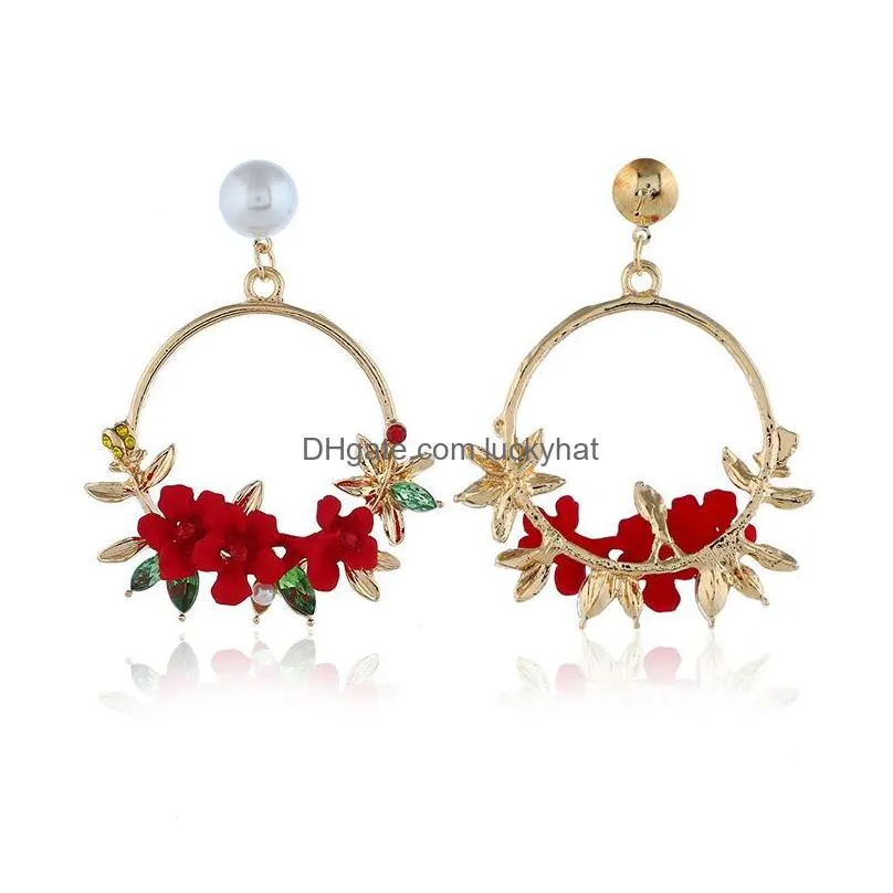 europe fashion jewelry vintage earrings flowers hoop dangle stud earrings s527