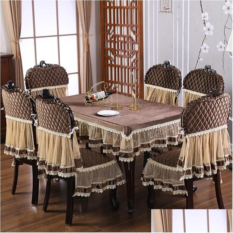 chair covers european garden cushion cover tablecloth lace embroidered dining table cloth flower peony wedding home textile