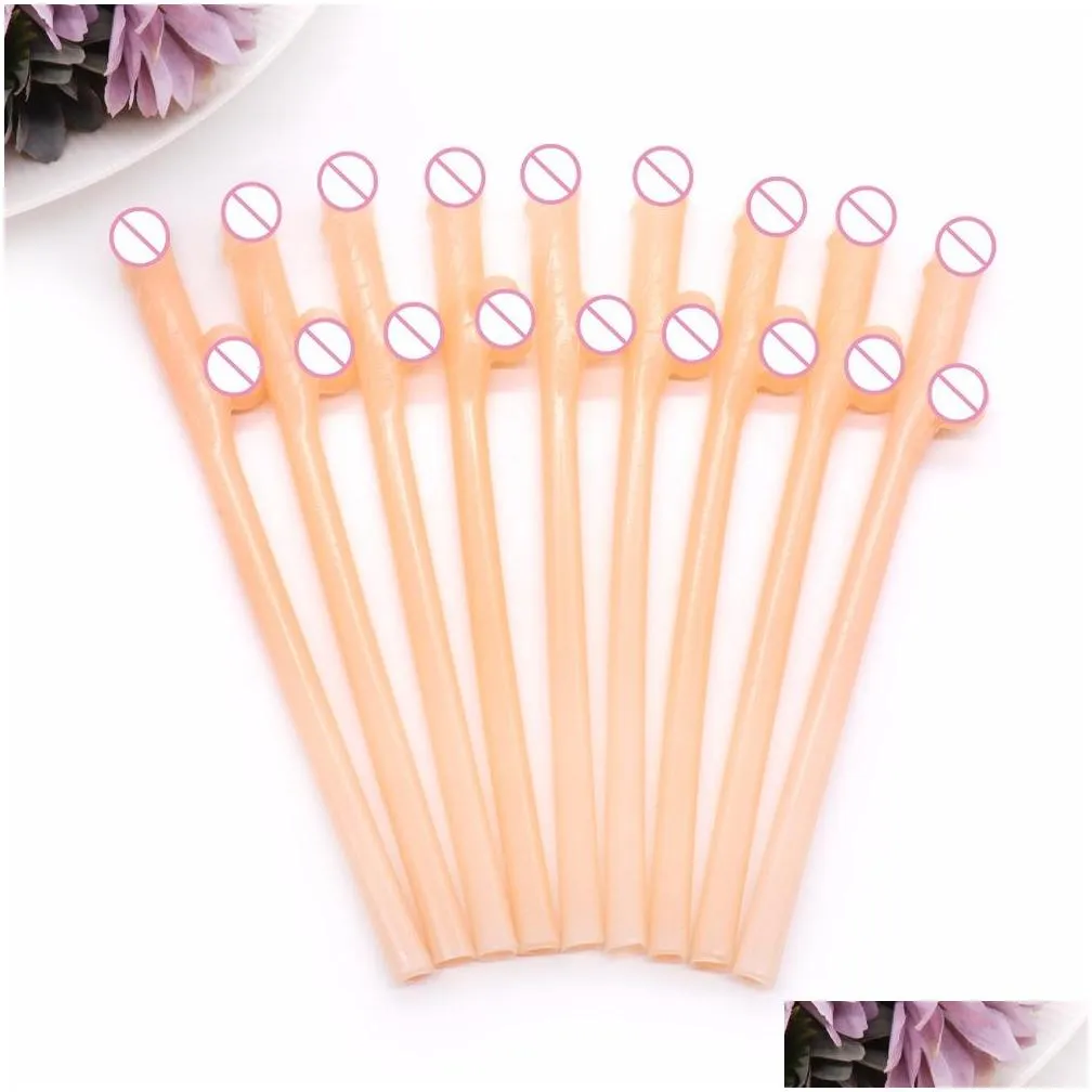 party decoration 10 pcs drinking penis straws bride shower sexy hen night willy penis novelty nude straw for bar bachelorette