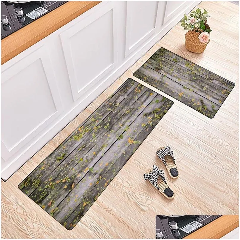 carpets nordic style kitchen mat absorbent nonslip floor balcony simple long splicing rug wood plank pattern