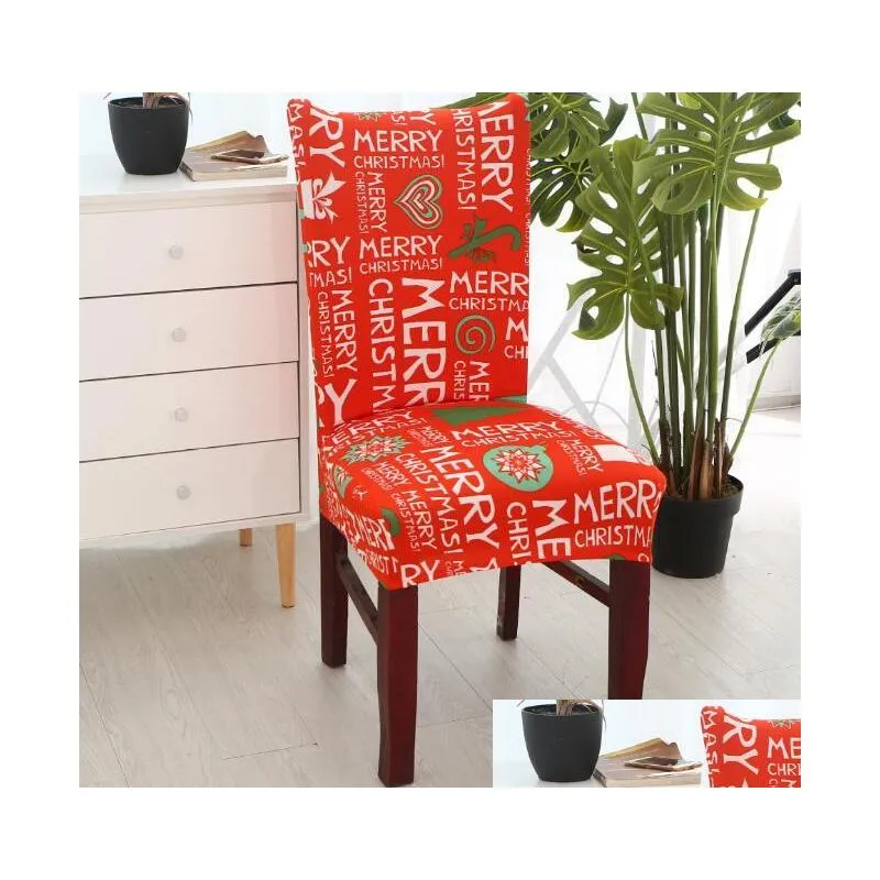 christmas elastic chair covers spandex stretch elastic dining seat cover for banquet xmas decoration