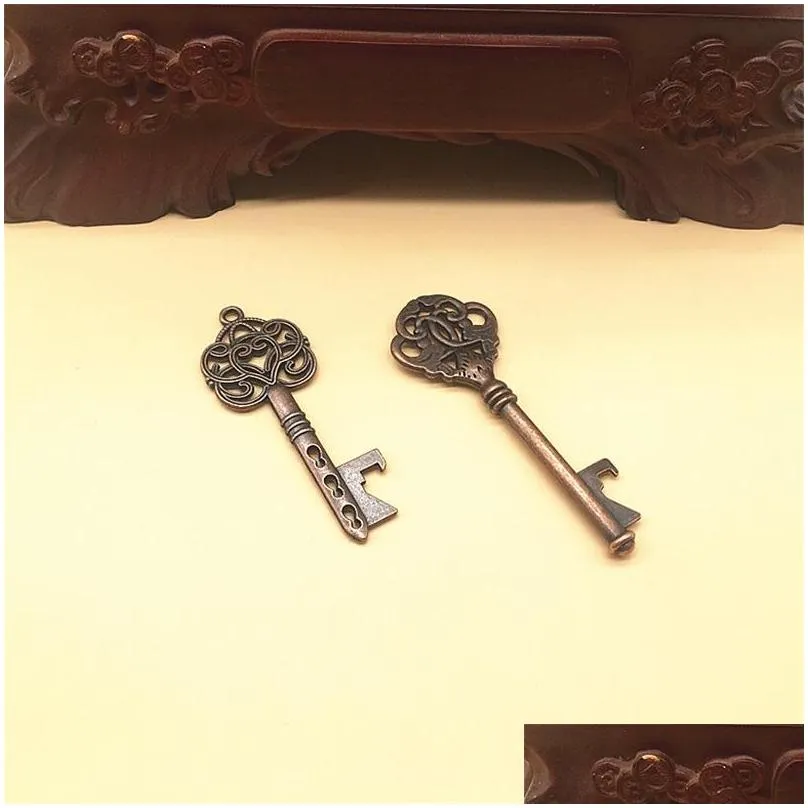 13 styles keychain opener ancient copper key beer bottle opener creative wedding gift party bar tool