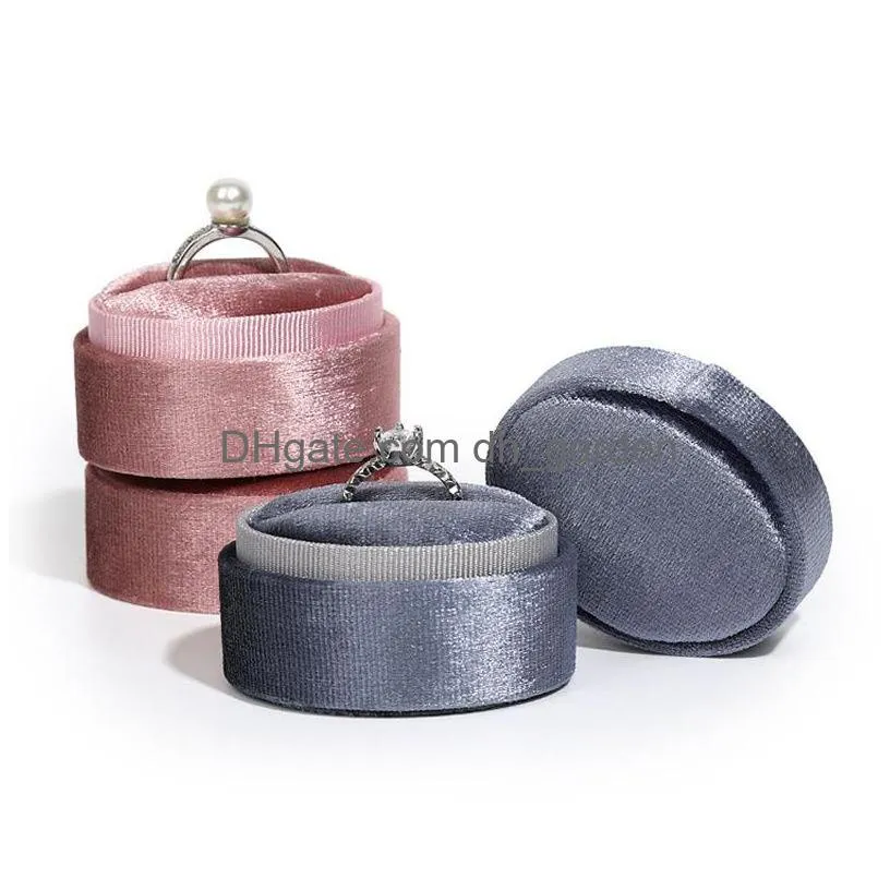 velvet jewelry storage box oval proposal ring box double rings earrings display collection boxes for women