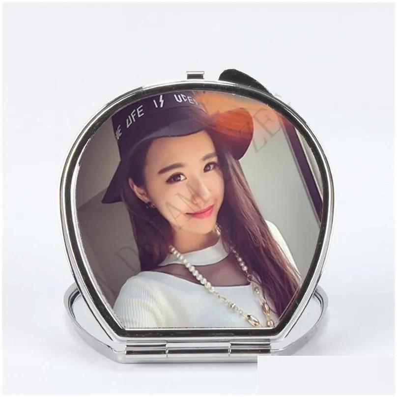 blank sublimation mirror heat transfer printing makeup mirrors dye sublimation cosmetic mirror for year birthday gift