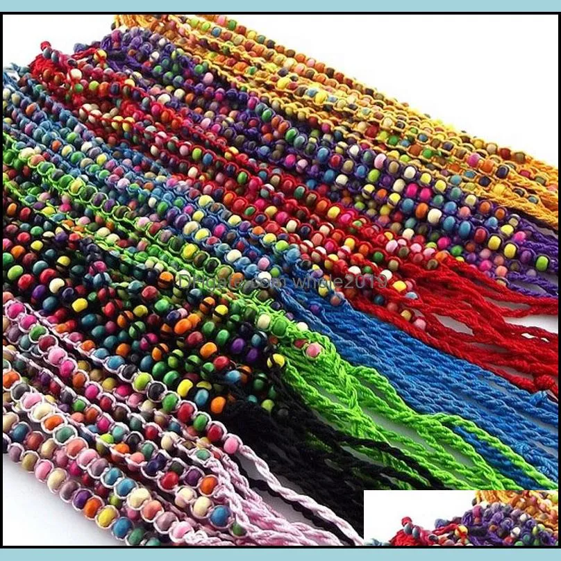 handmade lucky braided nylon rope colorful beaded charm bracelets friendship party club decor for women girl