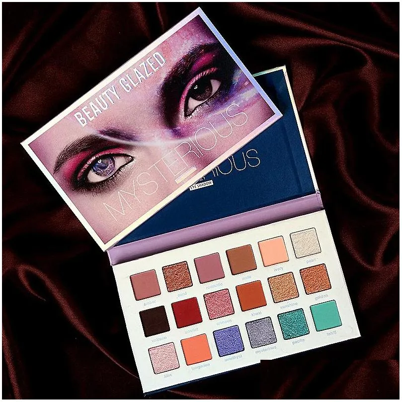 beauty glazed mysterious planet 18 color eyeshadow palette diamond highlighter glitter coloris makeup eye shadow palettes