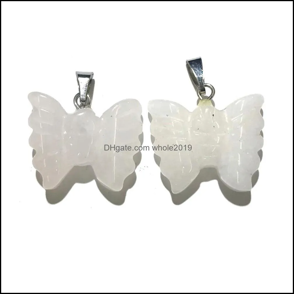 natural agates pendant butterflyshaped semiprecious stone pendants to making diy jewelry necklace size 20x20mm