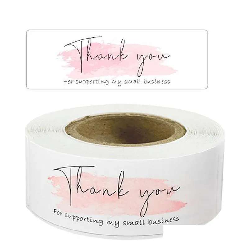 gift wrap 120pc pink thank you for your order stickers supporting my business package decoration seal labels stationery sticker